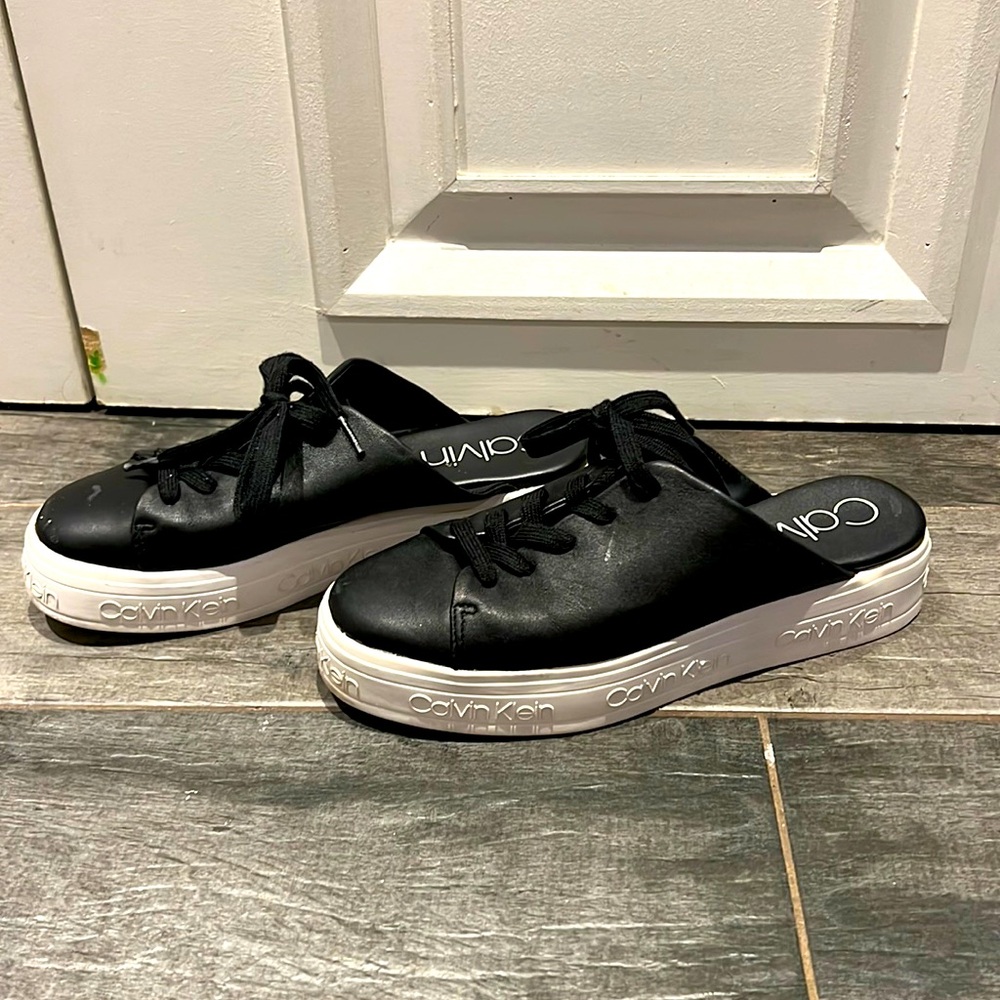 Calvin Klein platform mules